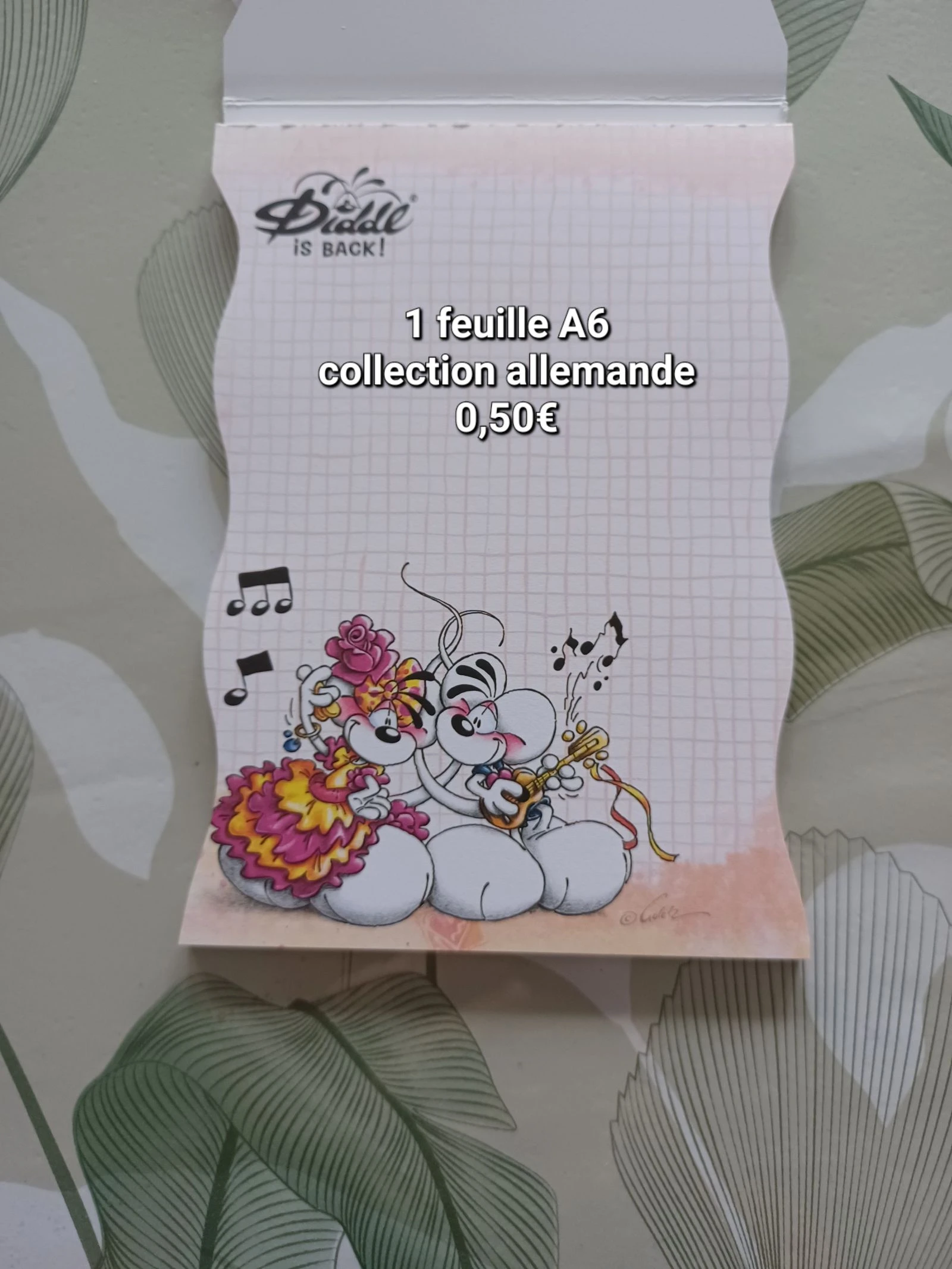 1 feuille diddl  de la collection allemande 